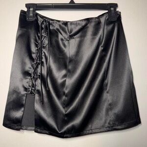 PacSun Black Satin Mini Skirt